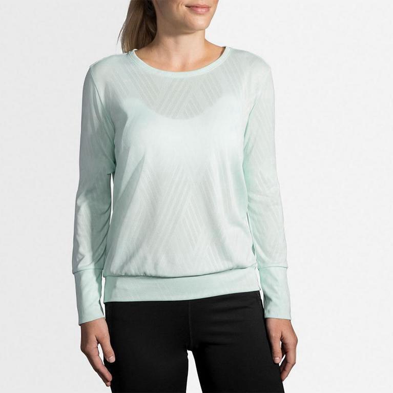 Brooks Women's Array Long Sleeve Running Shirt Singapore - Green (25948-EPXY)